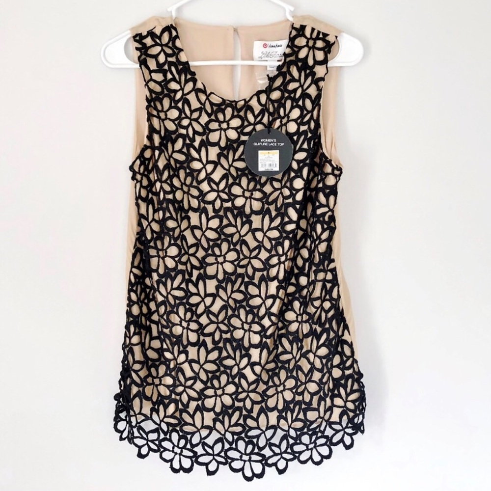 Neiman Marcus Lela Rose Floral Lace Top